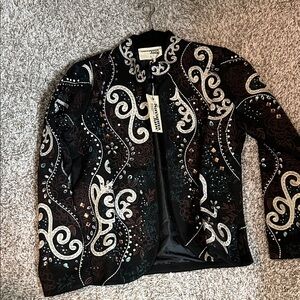 Savanna Jane Black and White Embellished Blazer